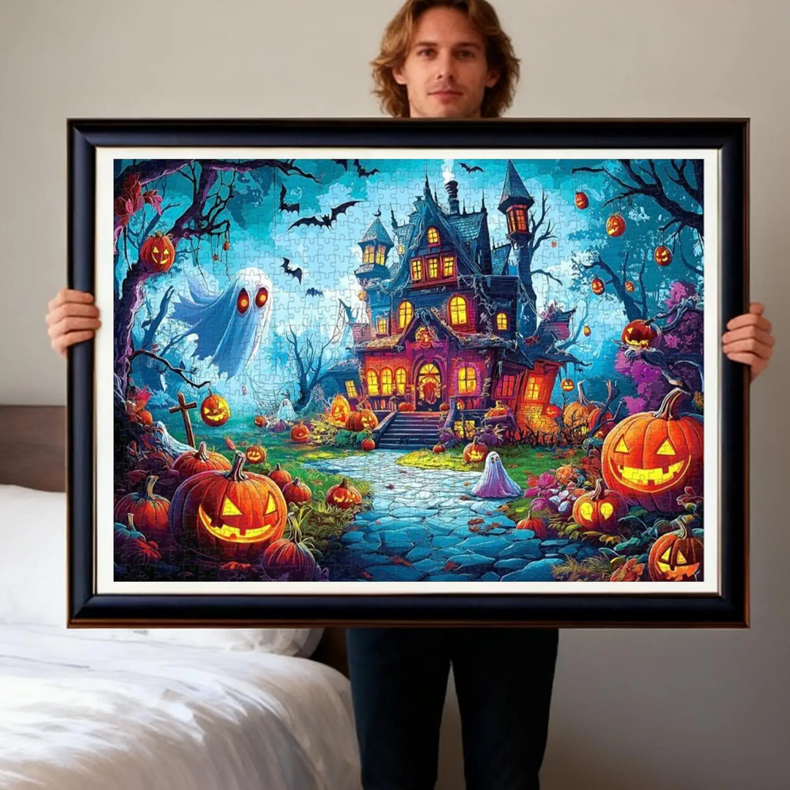 ハロウィン ジグソーパズル ホラー お化け屋敷 ジグソーパズル 家族活動 パーティーゲーム おもちゃ 十代の若者向け 子供 リラクゼーション ホーム