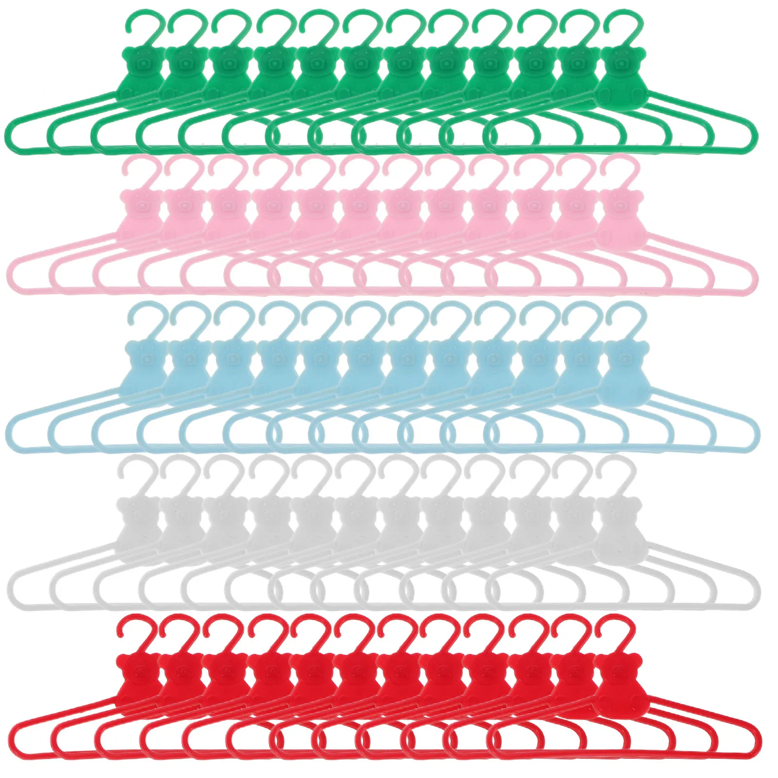 

100Pcs Mini Clothes Hangers Plastic Small Wardrobe Organizer 3.54x2.04 Inch for Dollhouse Accessories Craft Dress Skirts Coat