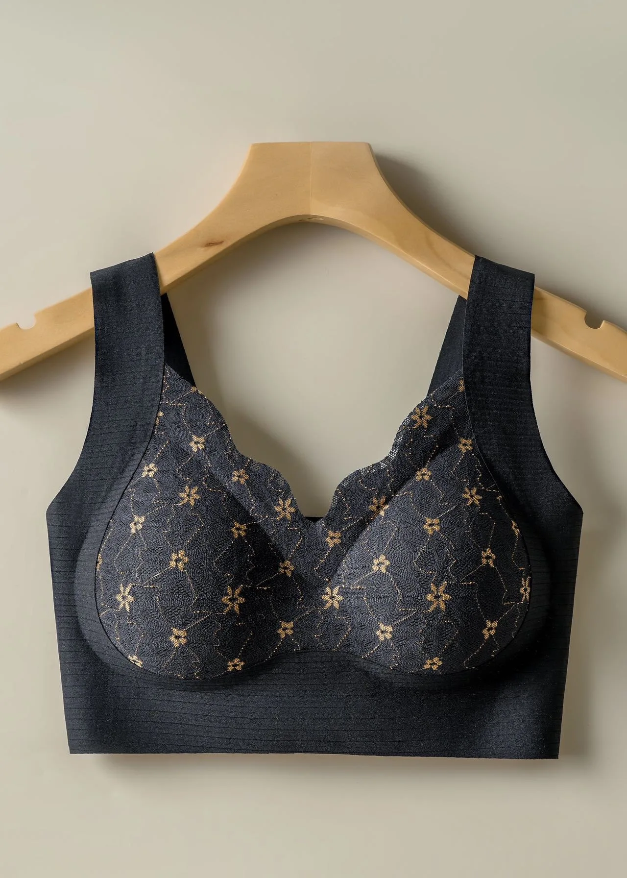 Sutiã sexy de renda sem costura para mulheres, push up top, plus size bralette, sutiã de tamanho grande, sem underwire