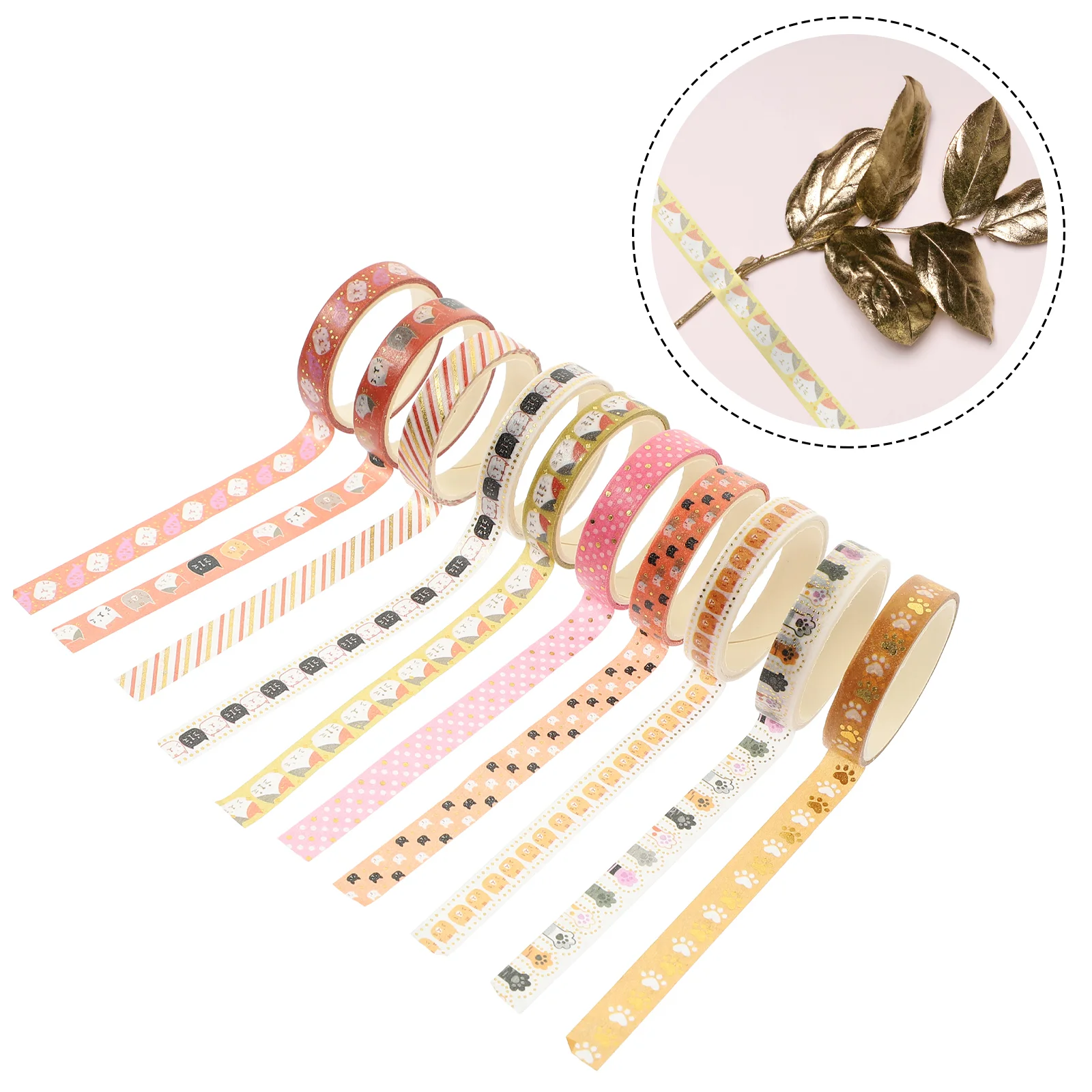 Hot Stamping Washi Tape Stationery DIY Scrapbook Tapes Decorative Adhesive Japanese Paper Scrapbooking Supplies Crafts