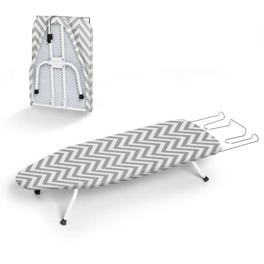 

Ironing Board for Small Space, Mini Collapsible Ironing Boards, with Hook, Iron Rest, HeatResistant 100 Cotton Cover and Pad, Gr