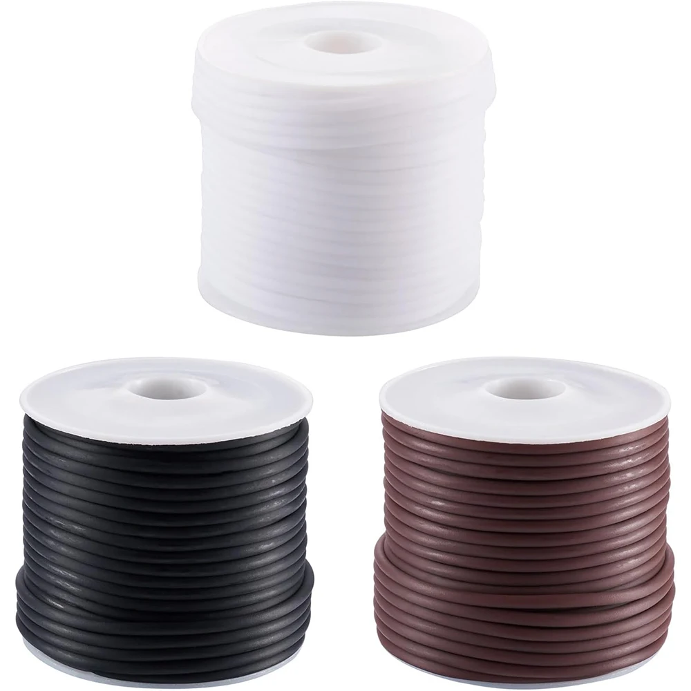 

3 Rolls Hollow Pipe Rubber Cords Knitting Barber Cord 2mm Tubing Silicone Cords Knitting Stitch Holder Cord for Knitting Project