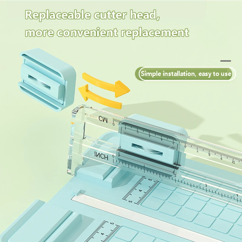 قطعة واحدة من قطع الورق ثنائي الاتجاه 4 في 1، قاطعة الورق اليدوية مع 4 رؤوس سكاكين، مناسبة للاستخدام المكتبي والمدرسة والمنزلي