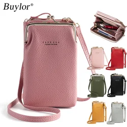 Buylor Women's Phone Crossbody Bags Girls PU Leather Large Capacity Portable Shoulder Bag Brand Ladies Purse Fashion Handbag