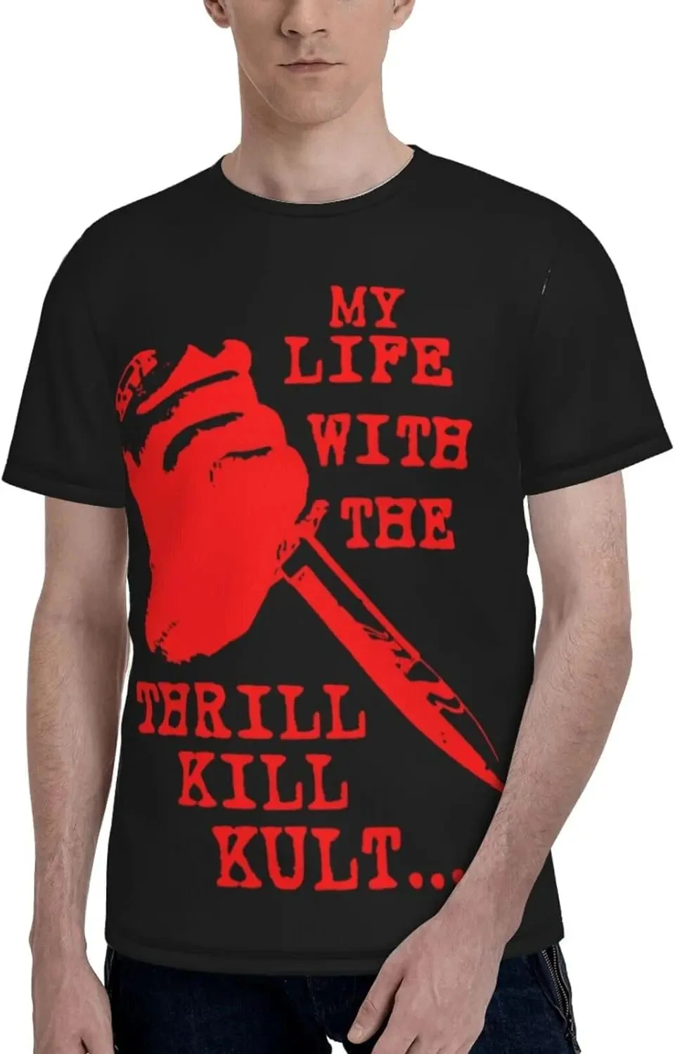 My Life with The Thrill Kill Kult T Shirt Men\'s Fashion Tee Summer Round Neck Short Sleeves Tops Oversized T Shirt Men Clothing