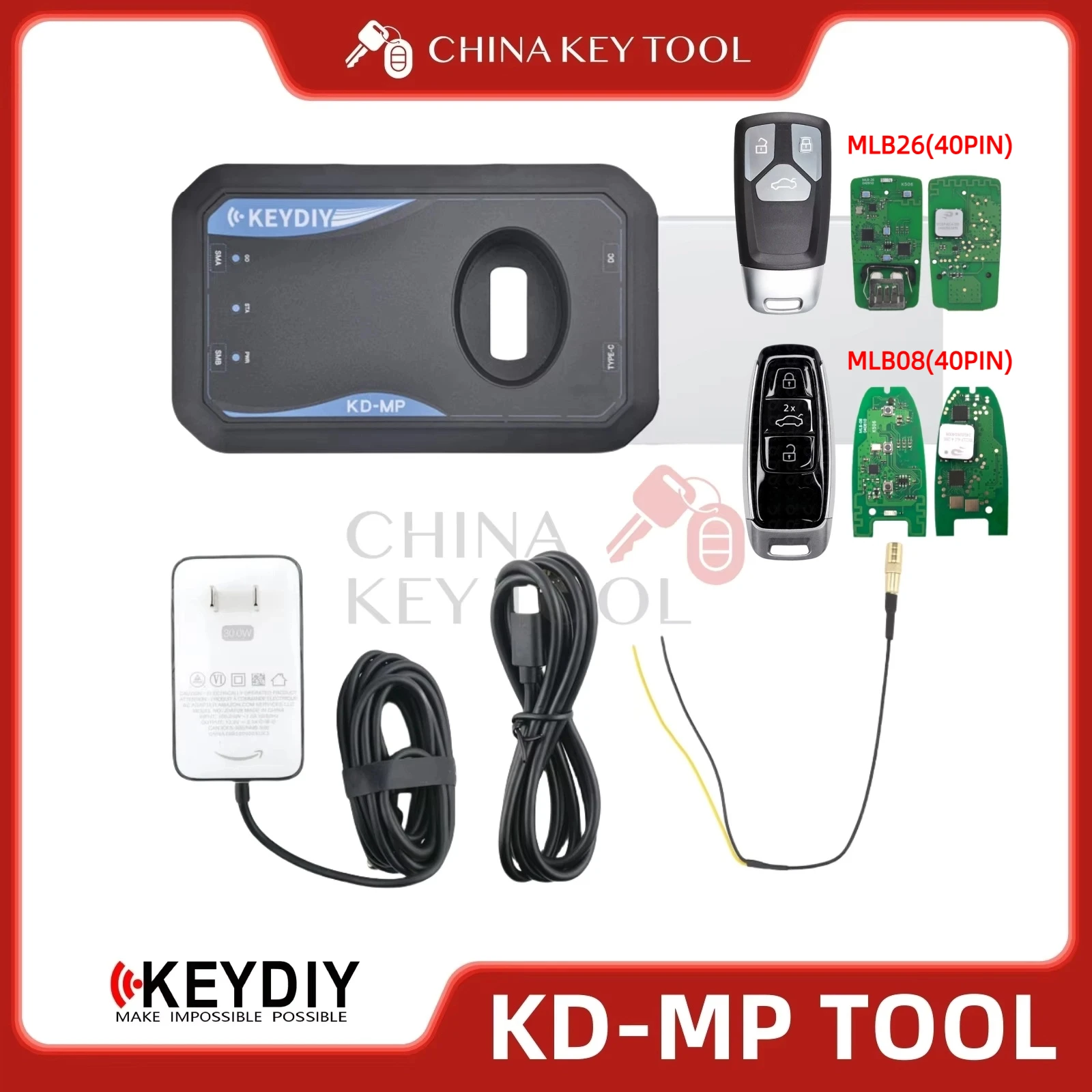 KeyDIY KD-MP 툴, 아우디/포르쉐/람보르기니/벤틀리/VW MLB 시스템용 키 추가, KD-MP (1PCS MLB26 & MLB08 포함)