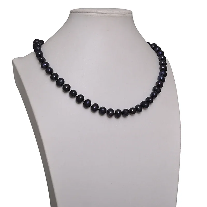 

Оптовая продажа: Жемчужное ожерелье из пресноводного черного жемчуга 7-8 мм, простое, натуральное, 18 дюймов, для женщин, A3