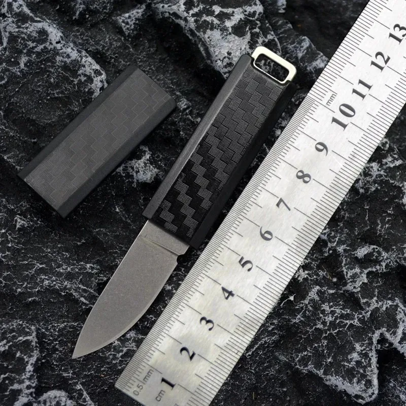 EDC mini pocket knife, portable open box small straight knife, mini meat knife, multi-functional sharp straight knife