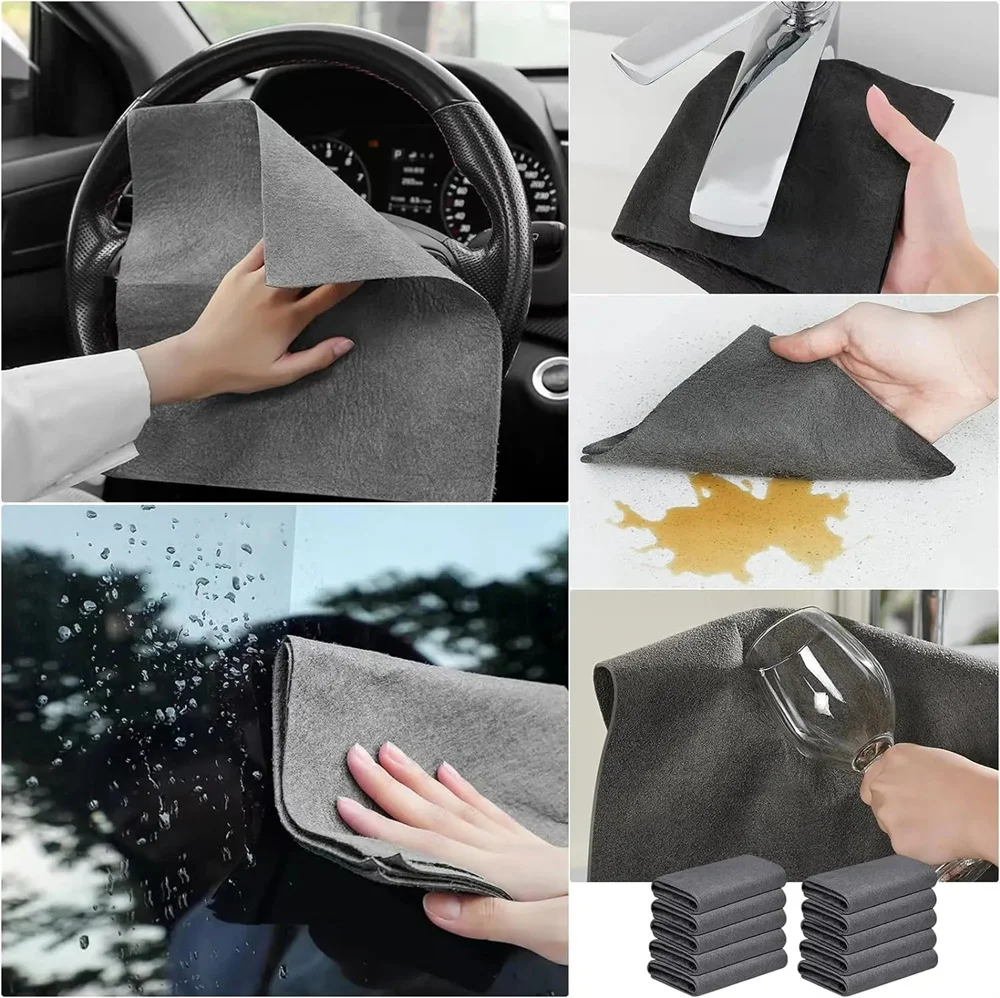 1/3/5/10Pcs Magic Cleaning Cloths Reusable Microfiber Washing Rags Microfiber Glass Clean Towel Washable Lint-free Cleaning Rags