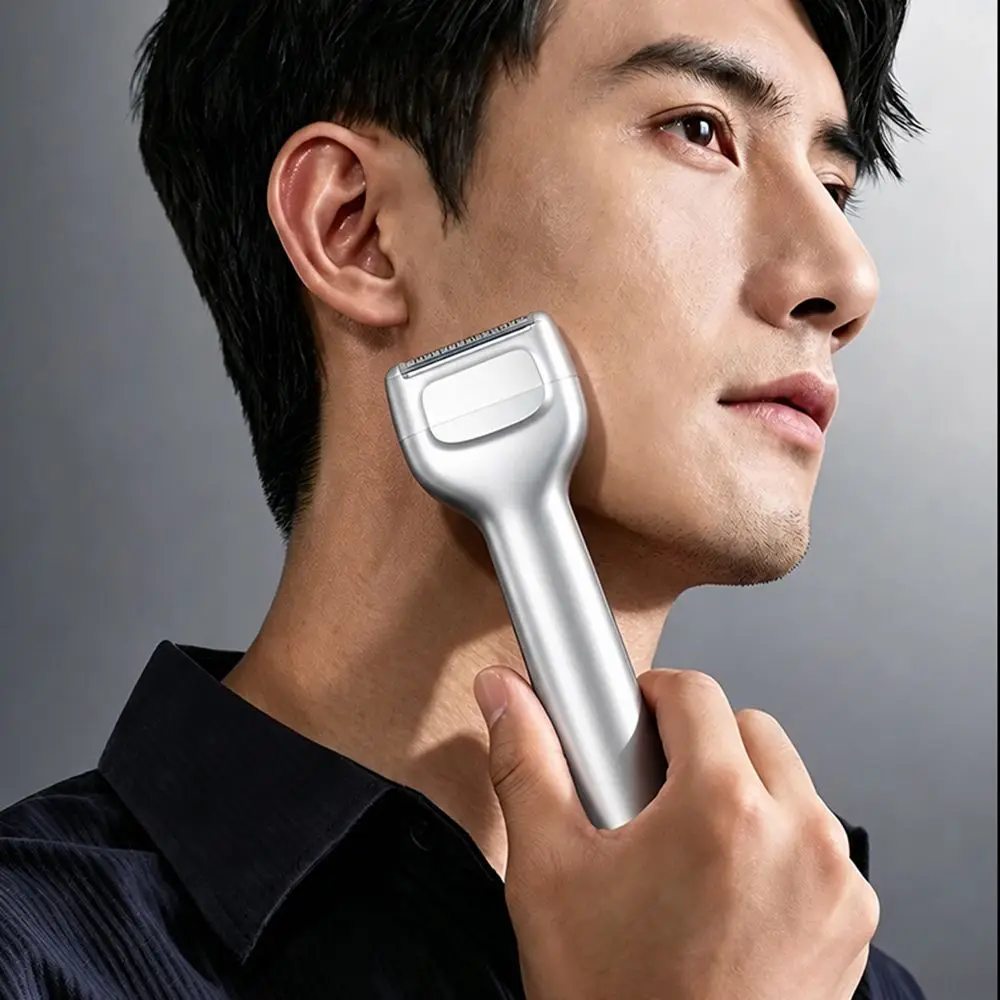 Portable Electric Shaver Washable Extremely Clean Face Hair Remover Tool Low Noise Stainless Steel Cutter Men's Beard Trimmer