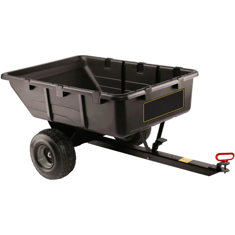 

2026 New：10 cu.ft. 650lb Heavy Duty Tow-Behind Poly Utility Cart & Dump Trailer with Magnetic Hitch Pin & Compression Mol