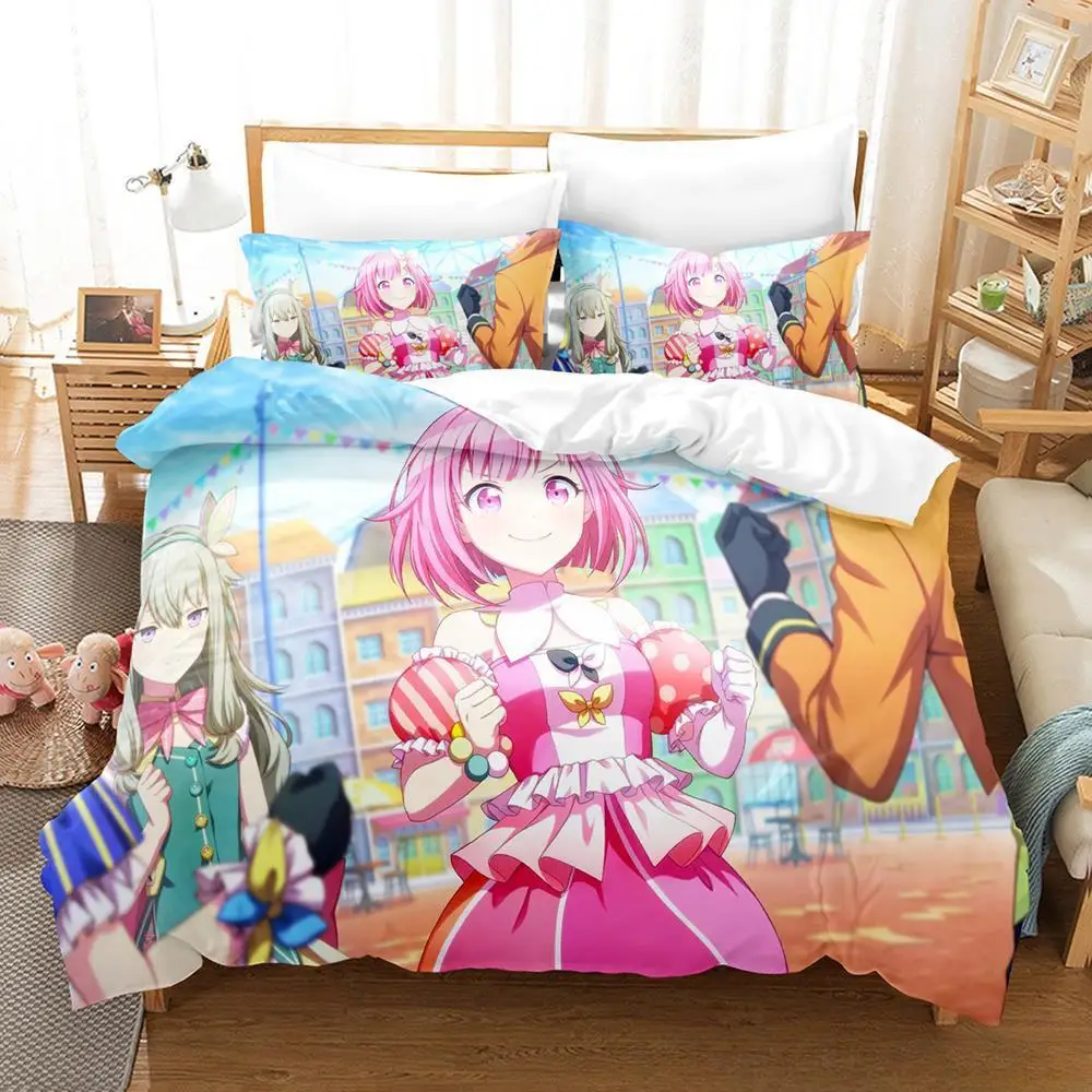 New Wonderlands X Showtime Bedding Set Single Twin Full Queen King Size Bed Set Adult Kid Bedroom Duvet Cover Sets Anime Girls