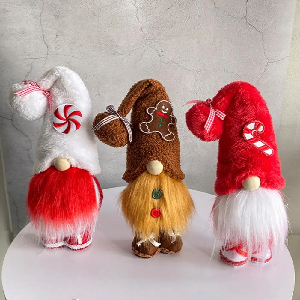 

Faceless Gnome Stuffed Ornament Adorable Christmas Gnome Handmade Christmas Gnome Dolls Adorable Plush Ornaments for Desktops