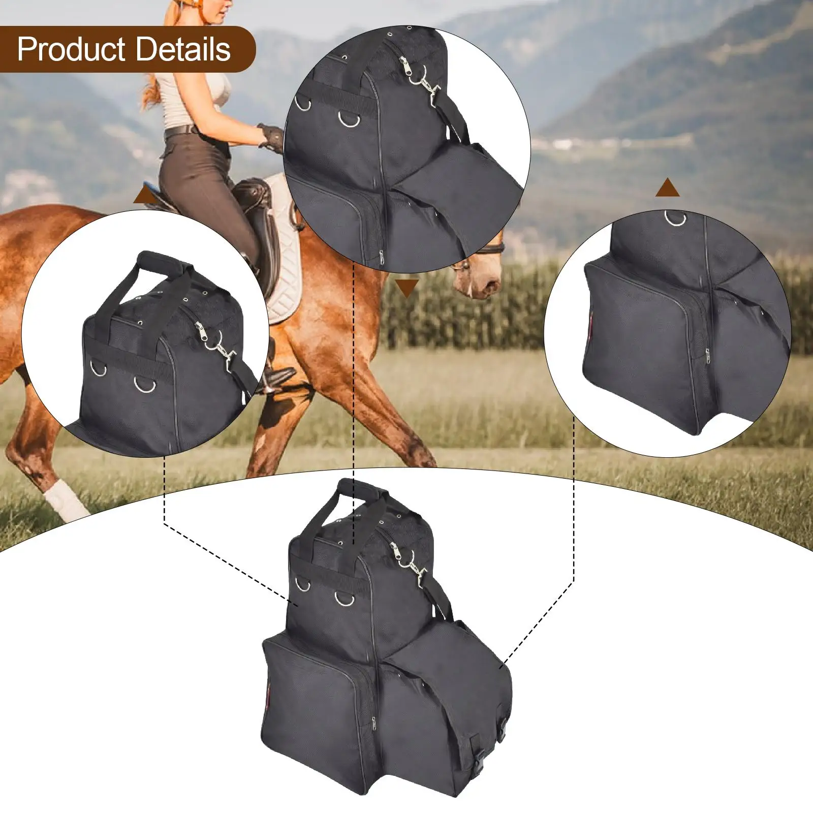 Reitsport-Pack, Ausrüstung, Organizer, Wettbewerb, Reisetasche, Reisen, vielseitig, tragbar, mit Fächern, verschleißfest