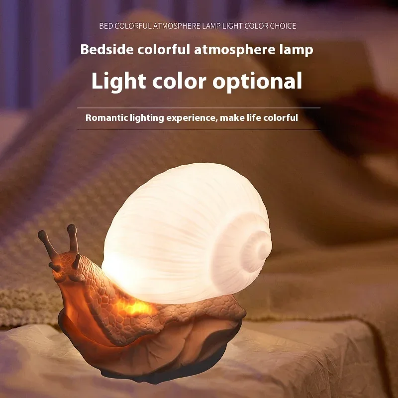 18 unids/lote de luz nocturna de caracol, luz Led para mesita de noche, lámpara de protección ocular para dormitorio de alta gama, lámpara de ambiente suave, modelo enchufable USB