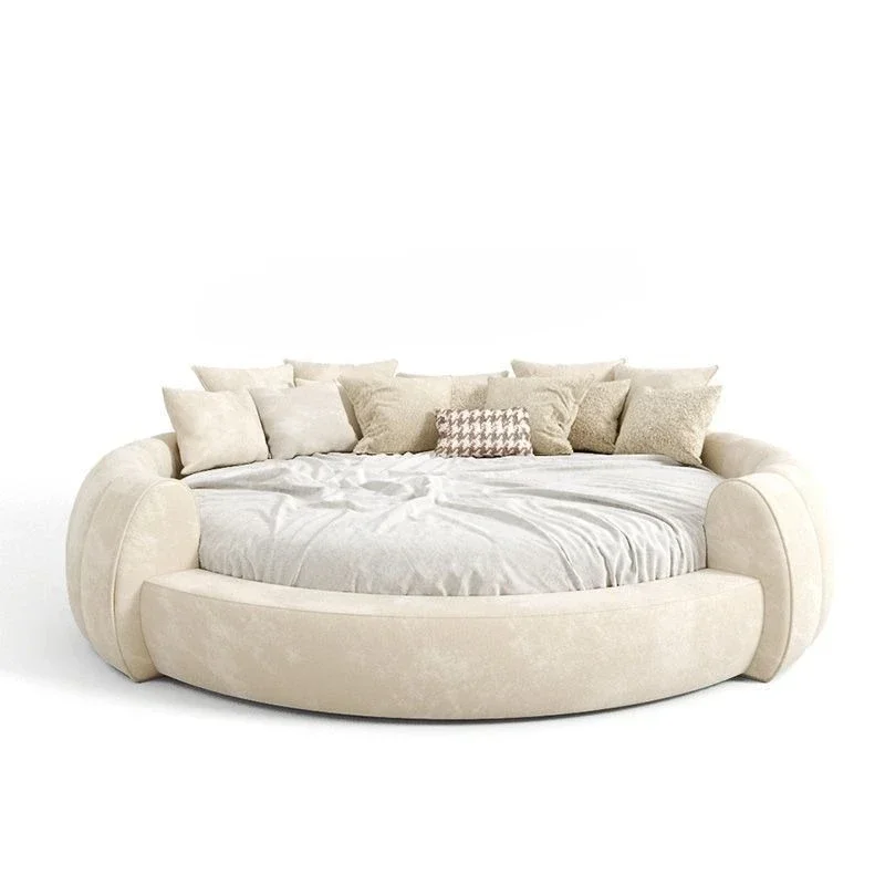 

Minimal round bed master bedroom