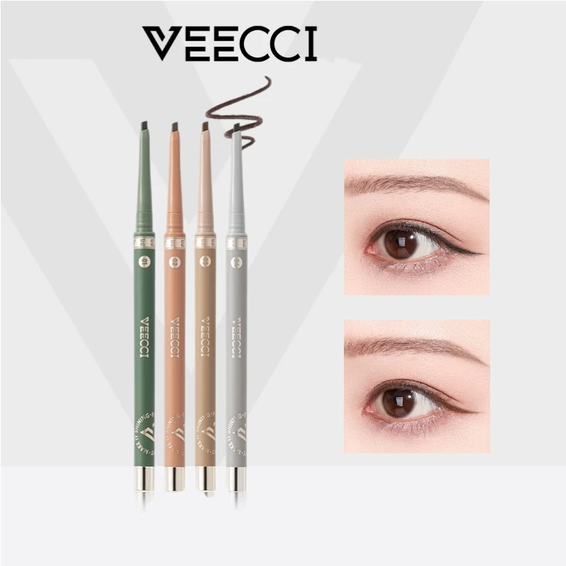 VEECCI Eyeliner Pencil Flat & Pommel Head Waterproof Long-lasting 8 Colors 27mm