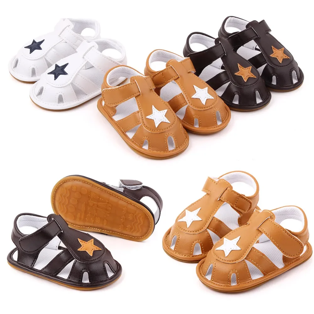 Baby toddler spring and summer new male and female classmates five-pointed star bag head sandals soft sole baby shoes 2382