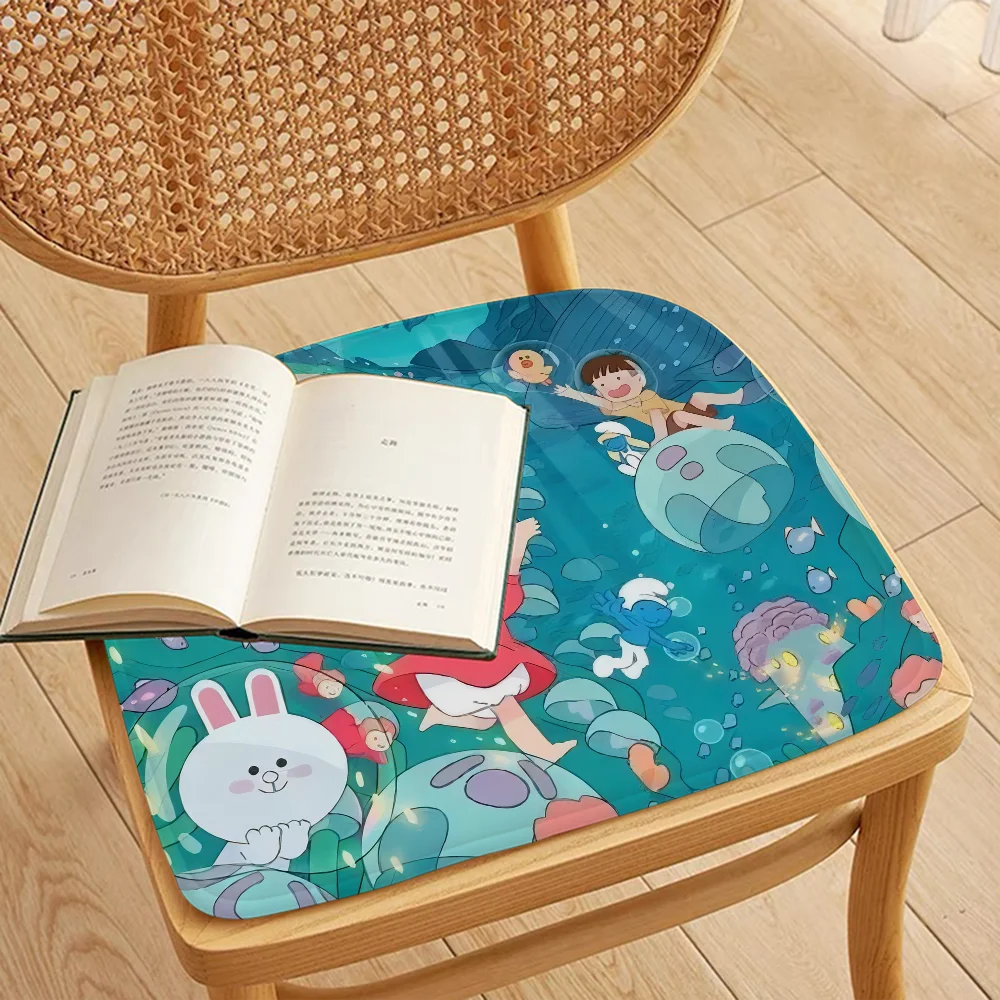 P-Ponyo on the C-Cliff Nordic Printing Seat Cushion Office Dining Stool Pad Sponge Sofa Mat Non-Slip Cushions Home Decor