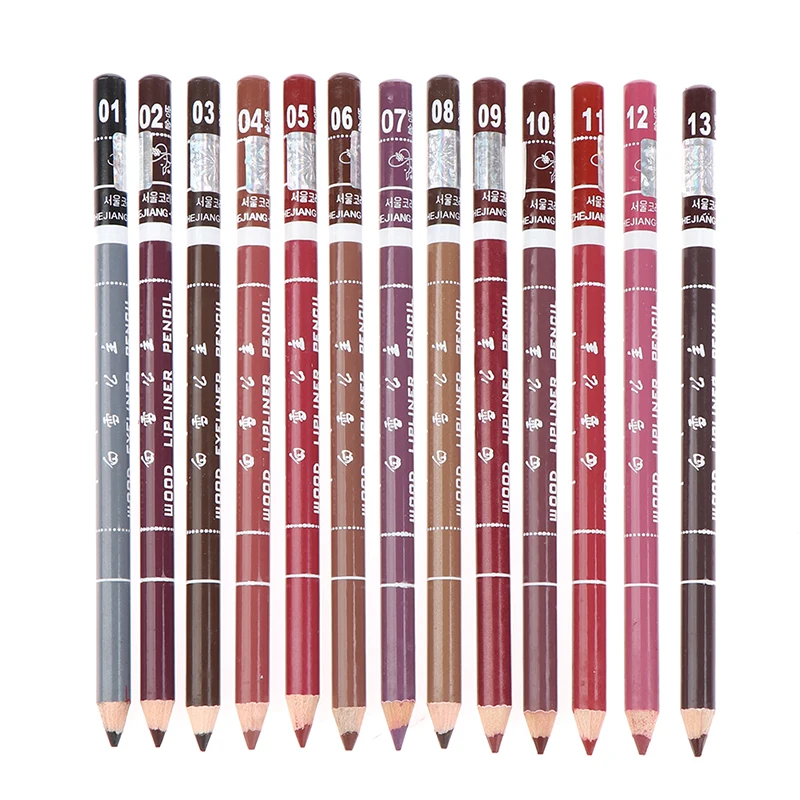 [F] Professional Wood Lip liner Waterproof Lady Charming Lip Liner Soft Pencil Makeup Women's Long Lasting Cosmetic Tool 28Color