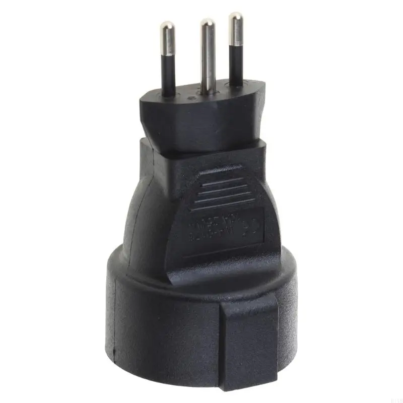 E1YB Male Plug to Female Socket Wire-free Conversion Adapter 3pin to EU 2pin