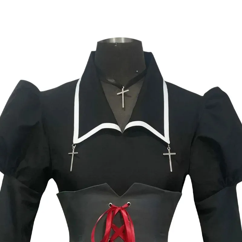 أزياء أنيمي شوجو شارا التأثيرية هوشينا أوتاو فستان تسوكيومي أوتاو تنورة سوداء للنساء زي البحارة بدلة الهالوين التأثيرية