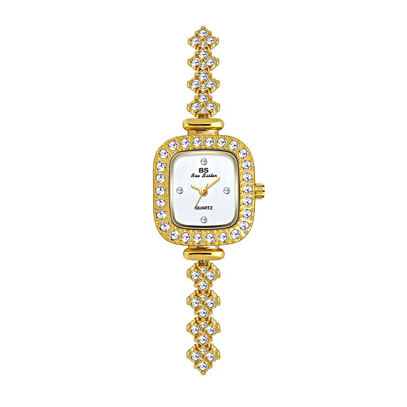 BS-Montre-bracelet étanche en acier inoxydable doré pour femme, montres pour femme, marque de mode, cadeau romantique pour petite amie,