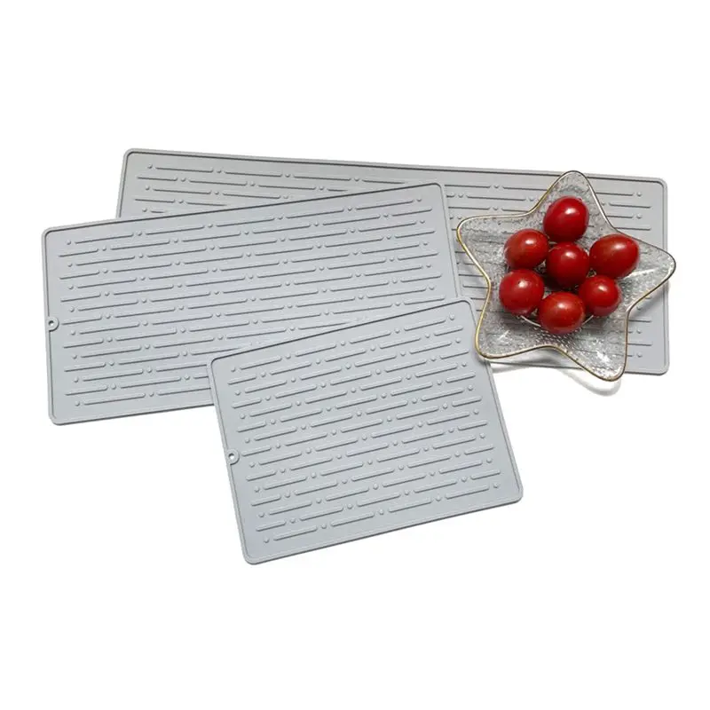 A38M Silicone Square Dish Drying Mat Drain Pad Water Filter Table Placemat Kitchen Heat Resistant Protection Durable B