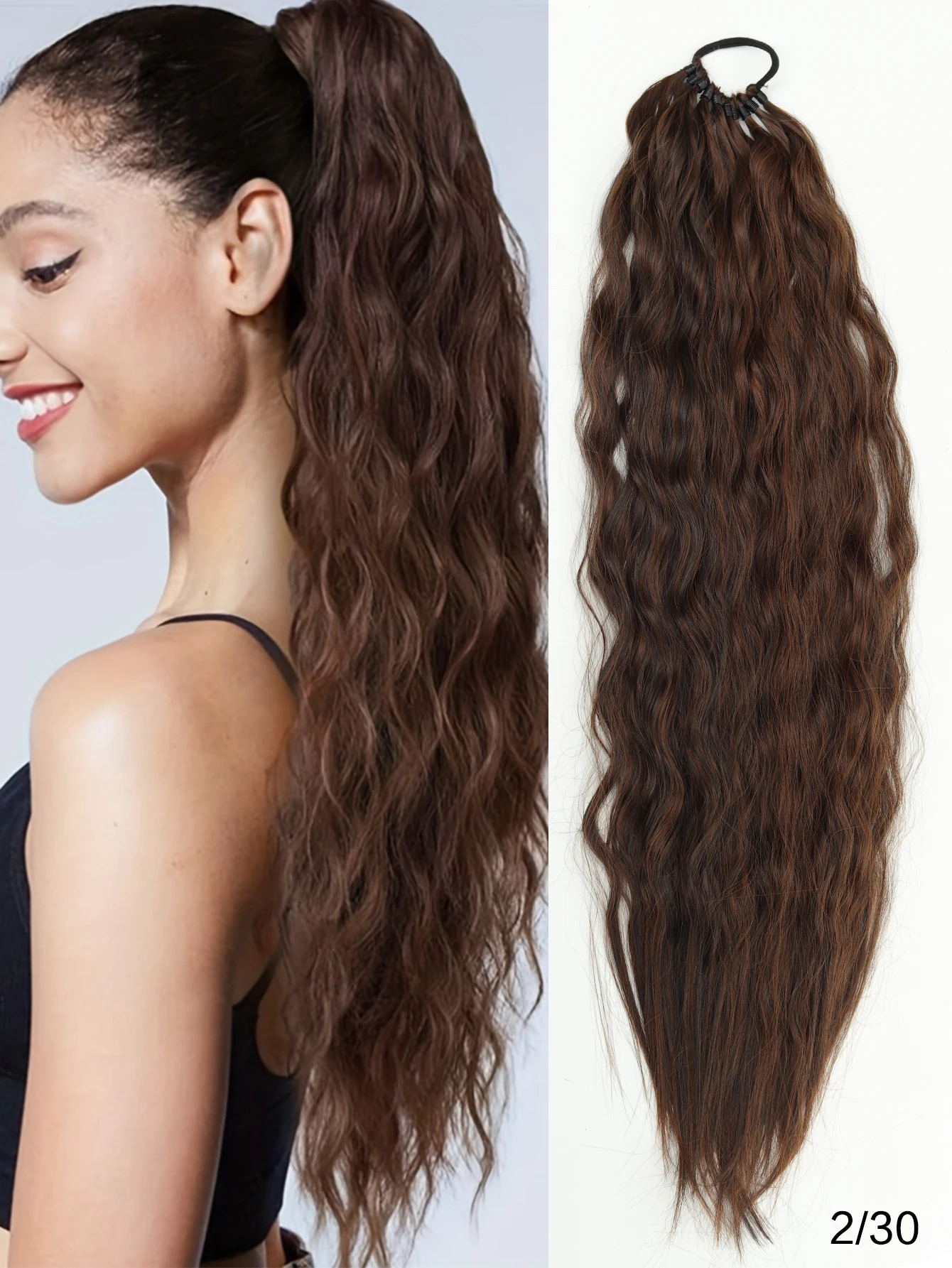 Synthetic Braided Wig, 24 Inch Curly Ponytail