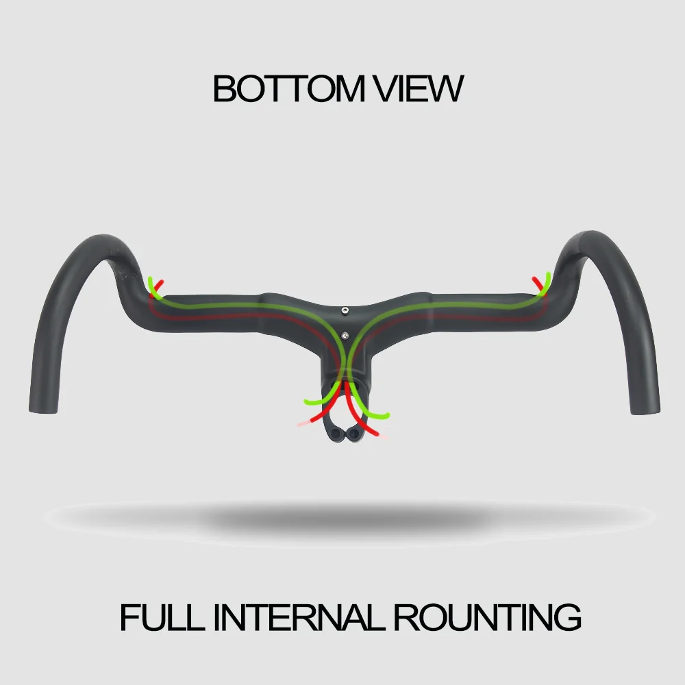 Syncros Chrome Creston IC Sl X Gravel Integrated Cockpit 28.6/31.8mm Internal Cable Routing Bicycle Carbon Handlebar