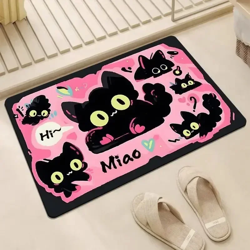 Cute Style Diatom Mud Floor Mat Toilet Soft Anti Slip Mats Strong Water Absorbing Shower Mat Bath Rug Home Furnishing Decoration