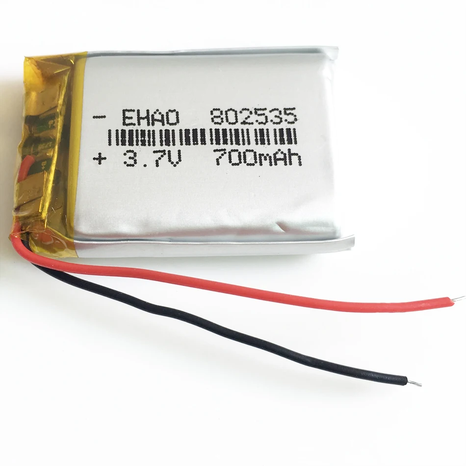 3.7V 700mAh Lipo Rechargeable Battery 802535 Polymer Lithium Cells For MP3 GPS DVD Bluetooth Recorder E-book Camera Smart Watch