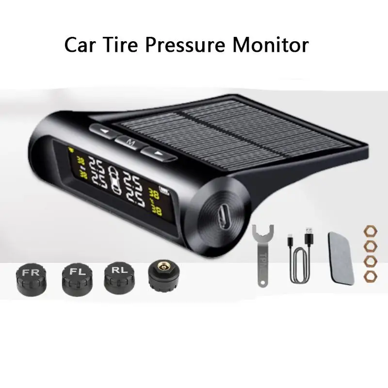 

Tire Pressure Monitor, Solar-powered Wireless Sensor, Universal High-precision Vehicle-mounted Pressure Detector, TPMS