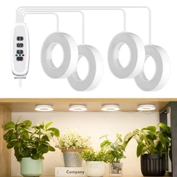 Full Spectrum LED Grow Light 10 Levels Dimmable Auto On/Off Timer Ceiling Under Cabinet Halo Plant Growing Lamp for Indoor Plant