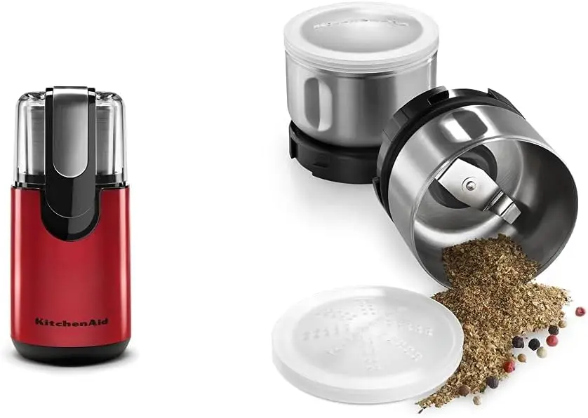 

4 oz Coffee Grinder with Spice Accessory Kit, Stainless Steel Blade, Clear Cover & One-Touch Control for Fresh Grinds