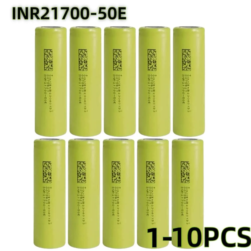 21700 Akku 3,7V 5000mAh 50E Wiederaufladbare Li-Ionen-Batterien Hochleistungs-Lithium-Akku für Taschenlampen, Elektrowerkzeuge, Spielzeug