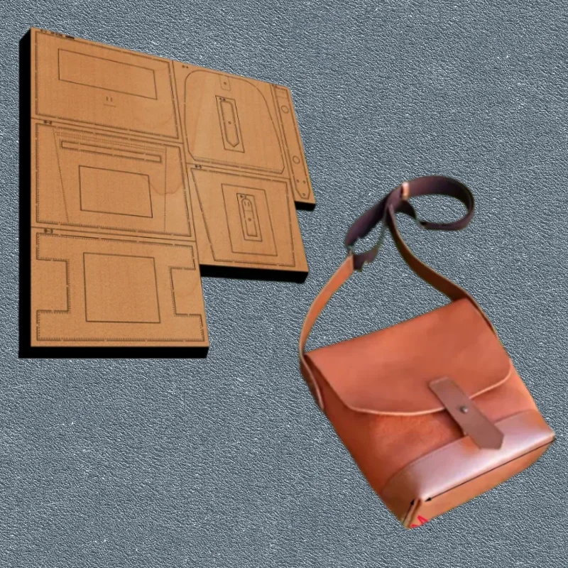 Moule de découpe en cuir pour sac messager simple en bois, outil artisanal XF236