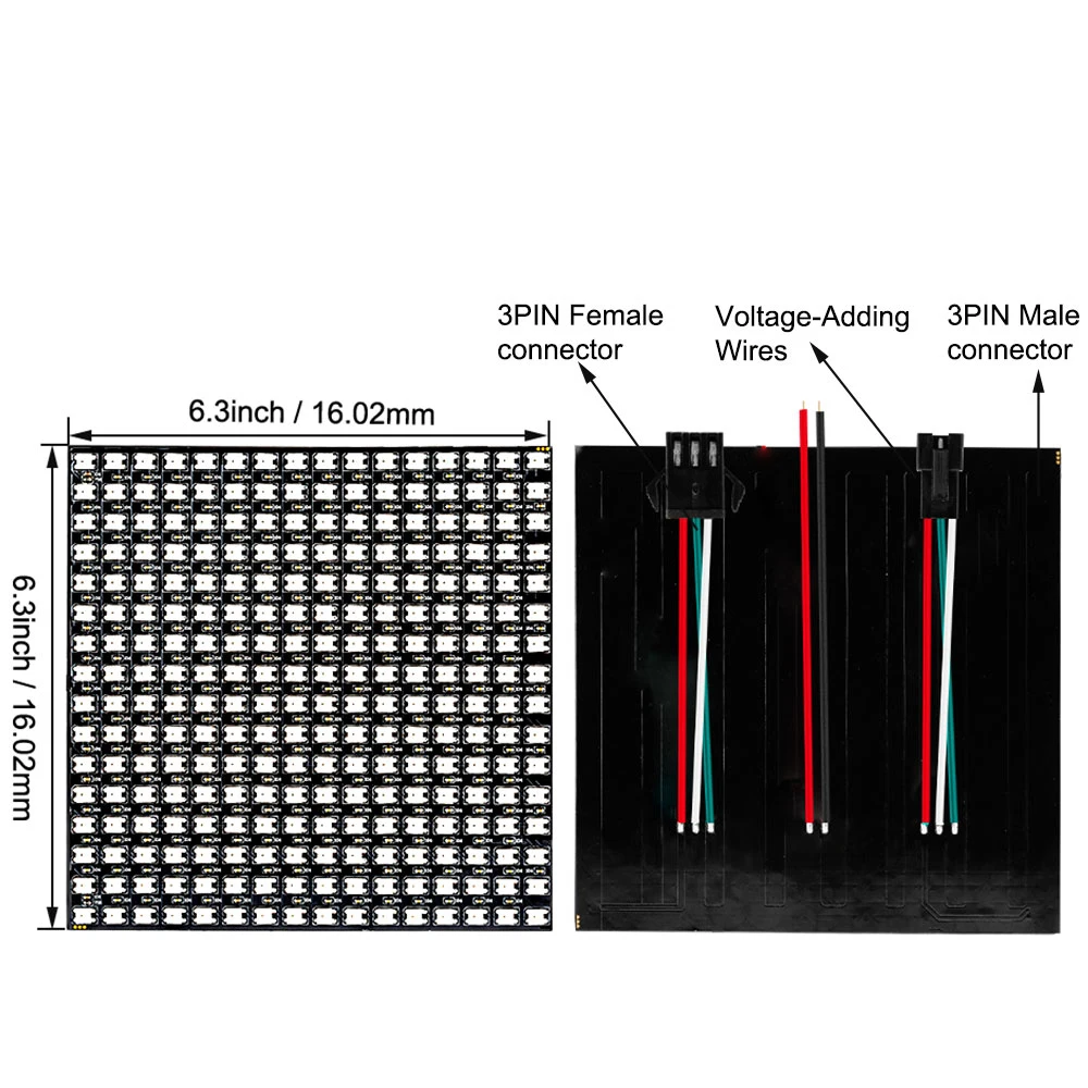 WS2812B RGB Flexible Pixel Led Module Panel 8x8/16x16/8x32 Matrix Screen WS2811 WS2812 IC Individually Addressable DC5V