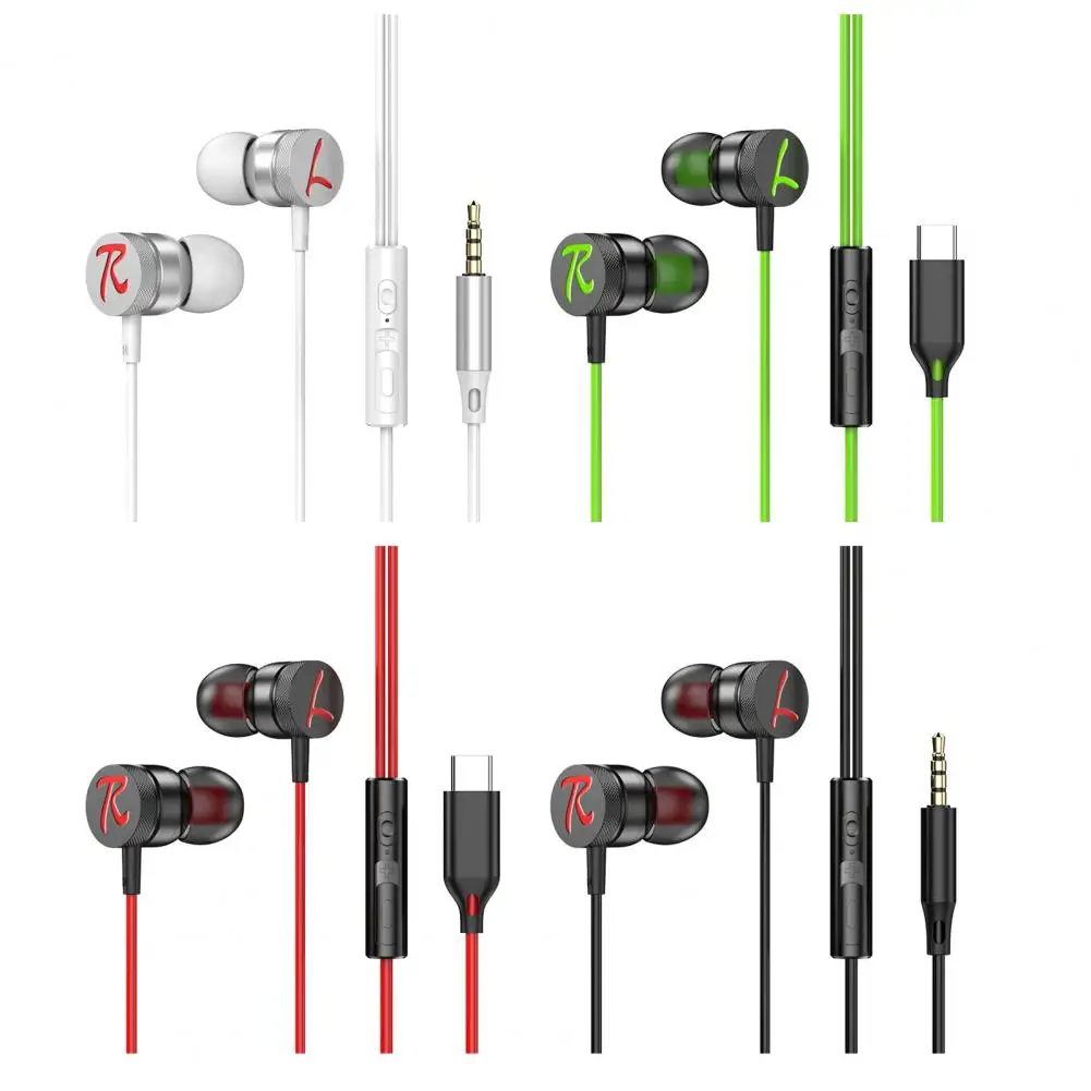 

In-ear Wired Headphones Subwoofer 9D Stereo Surround HiFi Sound Type-C/3.5mm Headphones Wired Earphones With Microphone