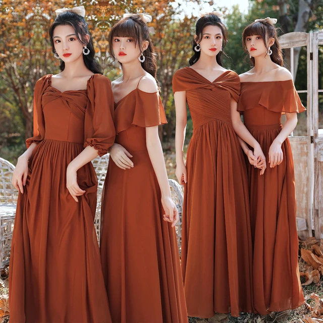 Terracotta dress bridesmaid clearance