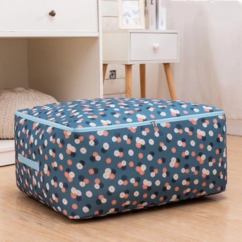 Oxford Cloth Quilt Clothing Storage Bag Home Large-capacity Finishing Bag Strong Moving Packing Bag Travel Organizer 1 Piece