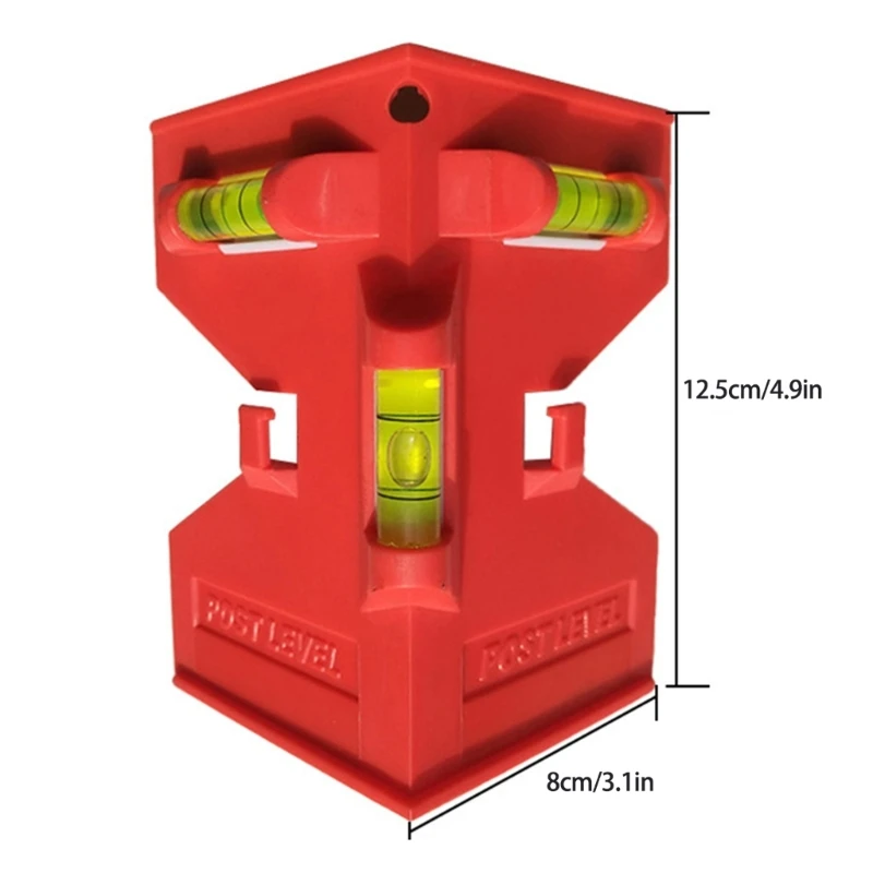 Post Level Post Leveler Tool with Bubble Vial Check Bubble Level for Post Pipe Leveling Post Level Post Level