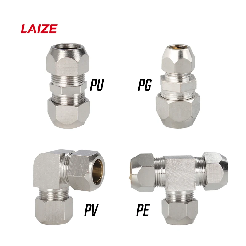 

Compression Tube Pipe Fittings Nickel Plated Brass OD 4/6/8/10/12mm Compression Connector Compression Sleeves Ferrules