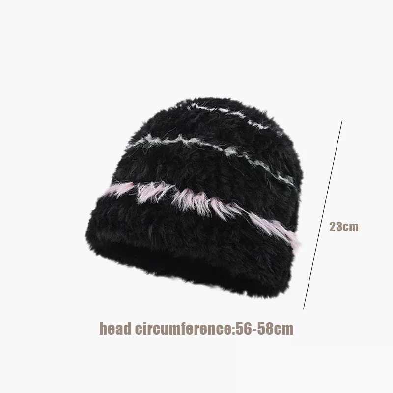 قبعة صوف سميكة سميكة مقاومة للبرودة للخريف والشتاء، قبعة محبوكة دافئة لحماية الأذن للنساء