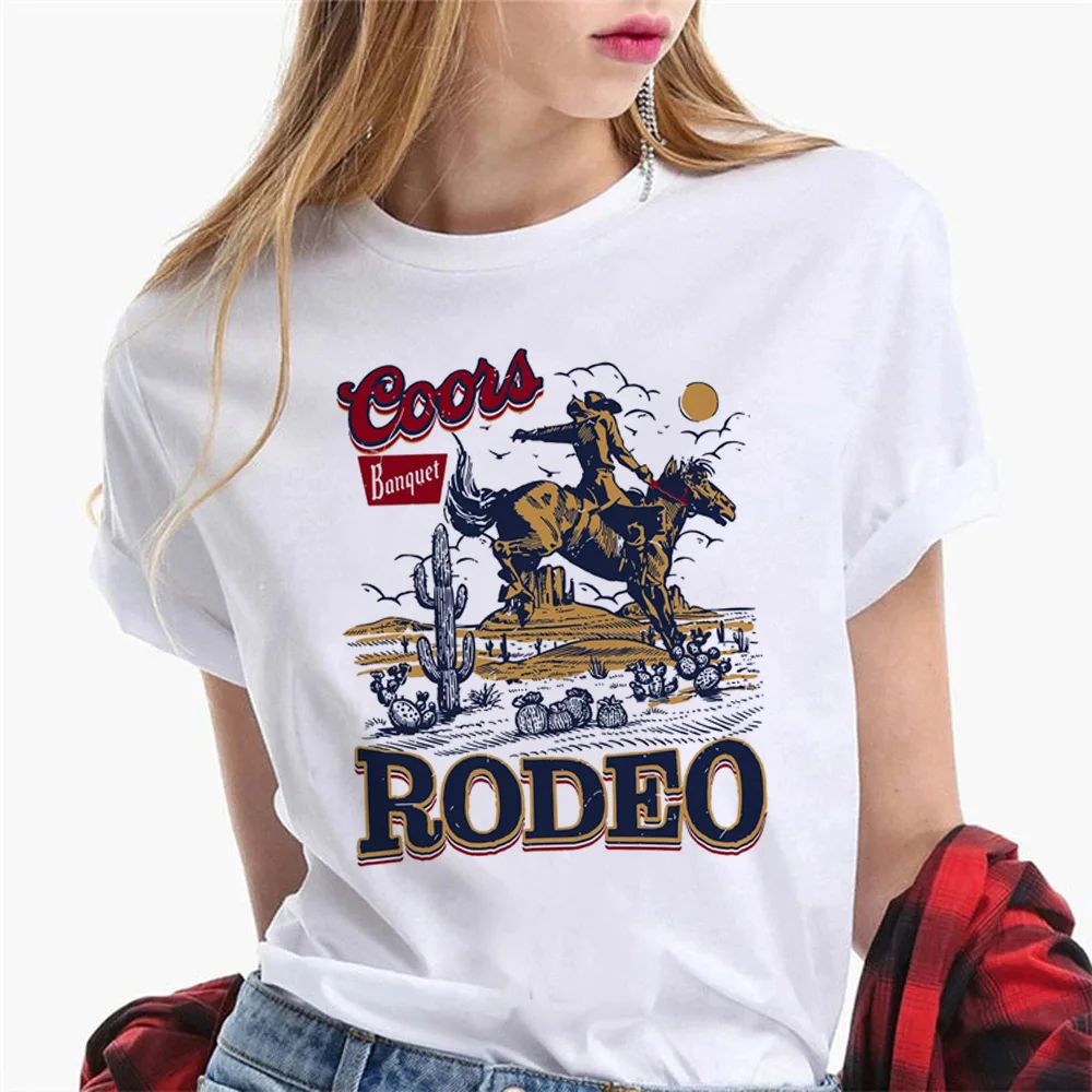 

Caballos t shirt women Y2K top female Japanese funny clothing