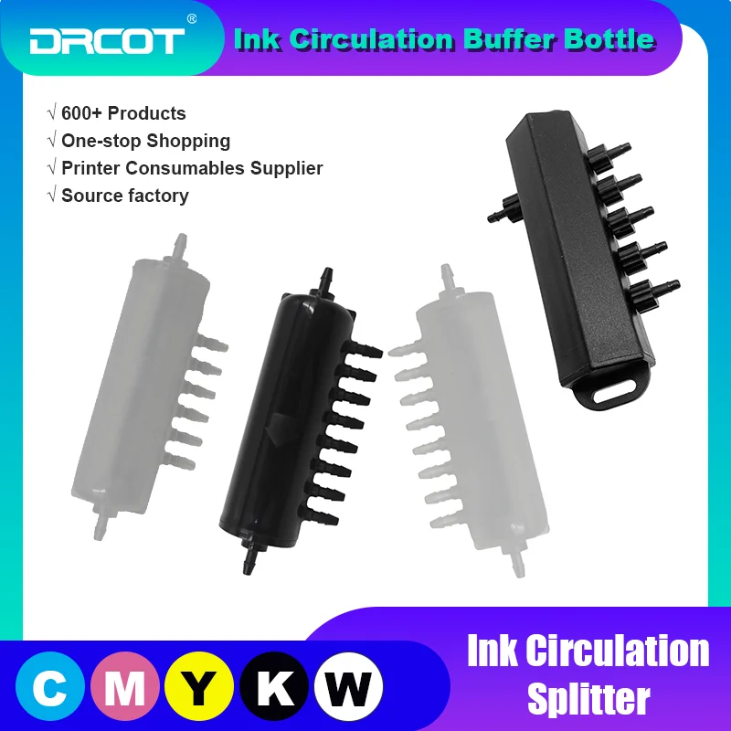 UV Printer Ink Circulation Splitter Filter Ink Circulation Buffer Bottle for XP600/4720 Printhead white ink shunt