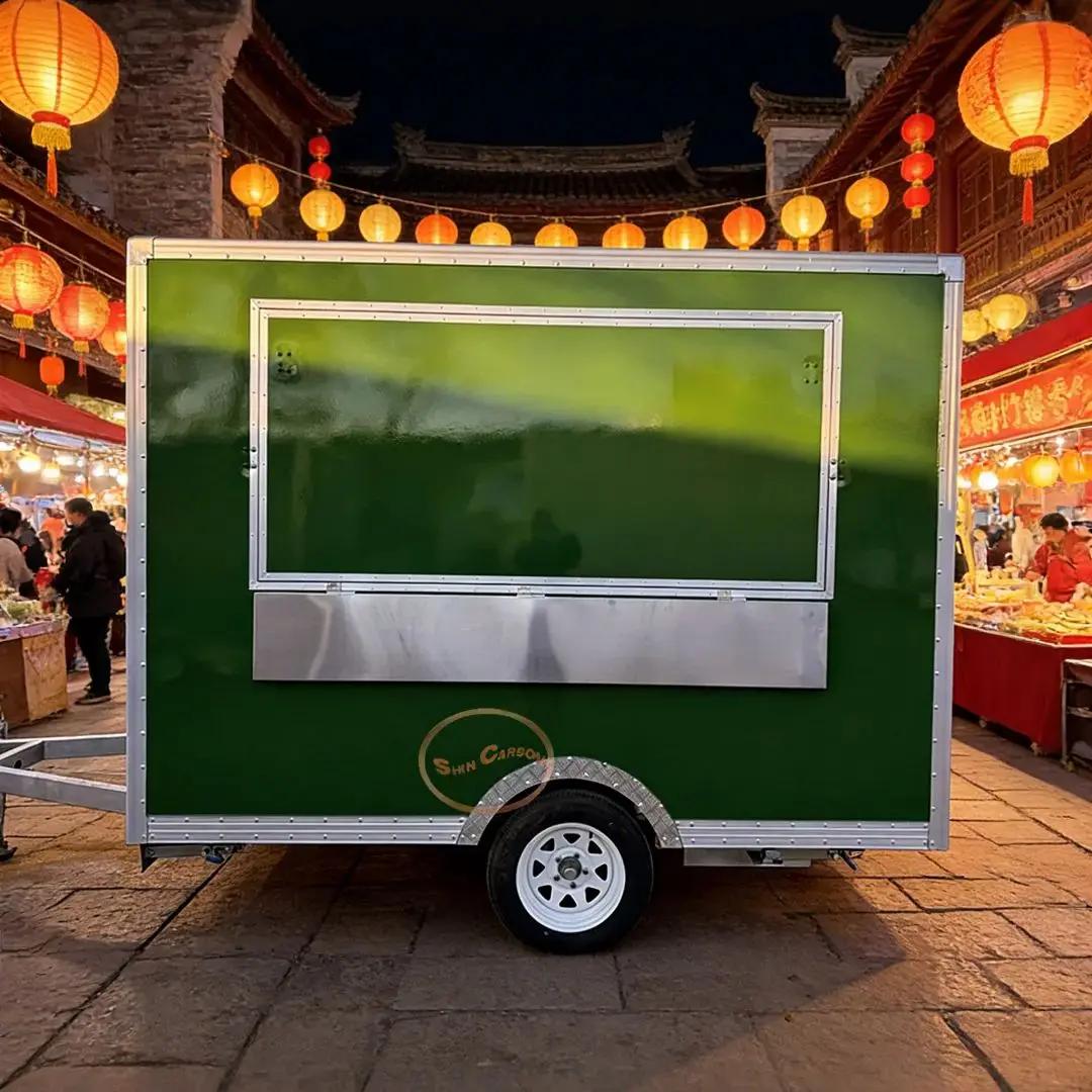 

Customizable Fiberglass Food Vending Cart Mobile Food Truck with Serving Window for Commercial Use