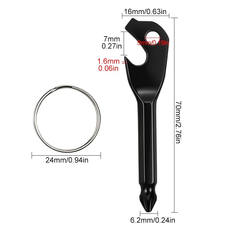1/2/5pcs Multifunction Key Shape Screwdriver Bottle Opener Phillips Screwdrivers Keychain Pocket Repair Tool for Home Auto