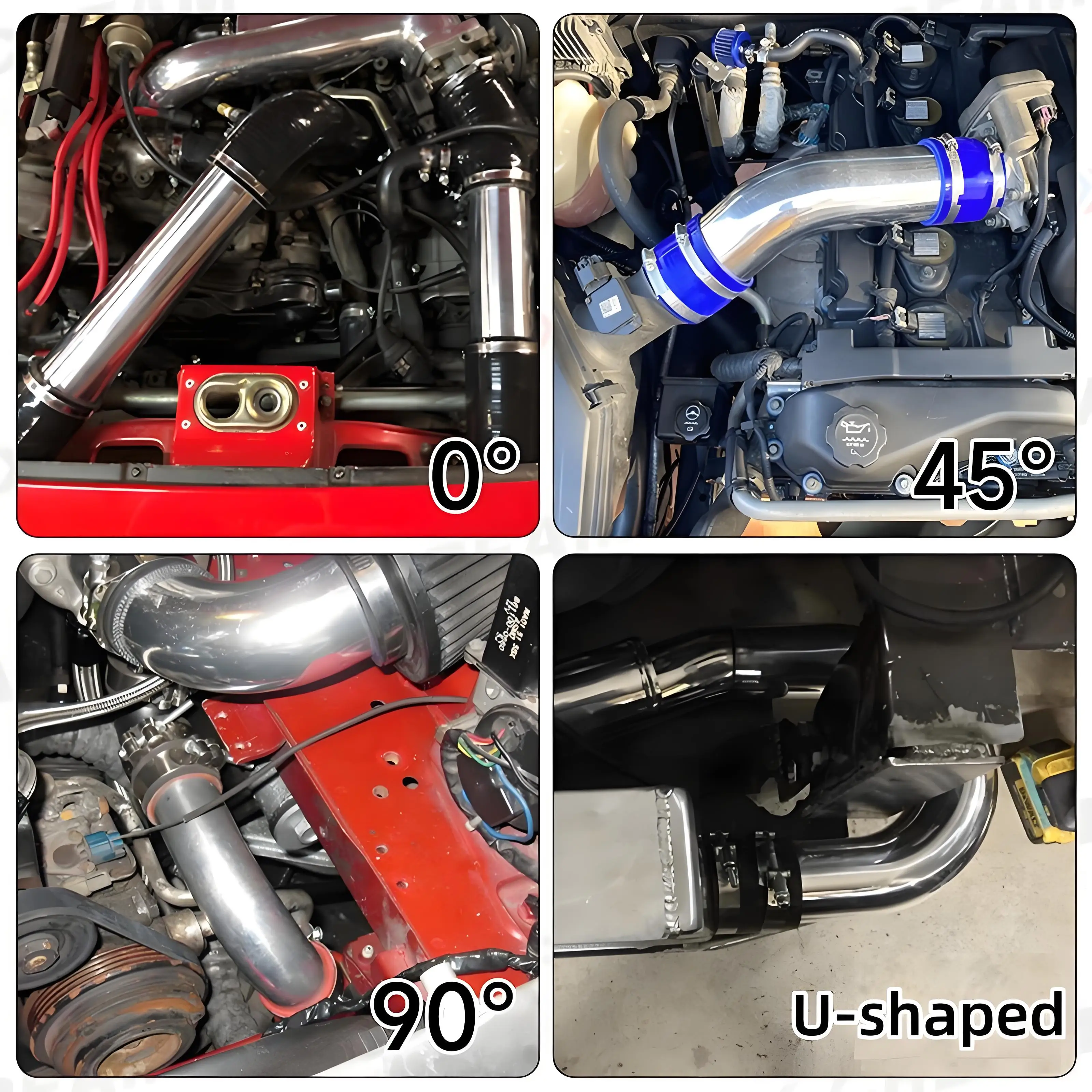 Aluminum Tube OD 90MM Intercooler Pipe 0 45 90 Degrees Air Tube L-shaped U-shaped S-shaped 500mm Long for Auto Car