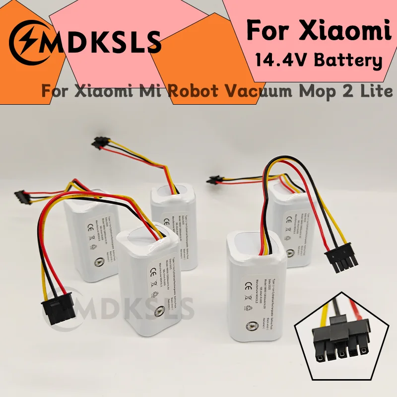 MDKSLS 14.8V 2800-12800mAh Rechargeable Li-ion Battery Pack For Xiaomi Mijia Mi Robot Mop 2 Lite Sweeper Vacuum MJSTL Wholesale